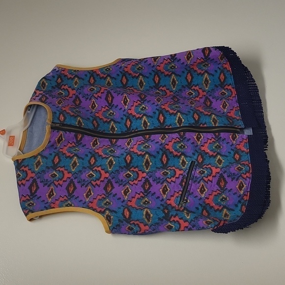 Handmade Reversible fleece-liked cotton fabric and denim zipper  Front clossure - Picture 2 of 13